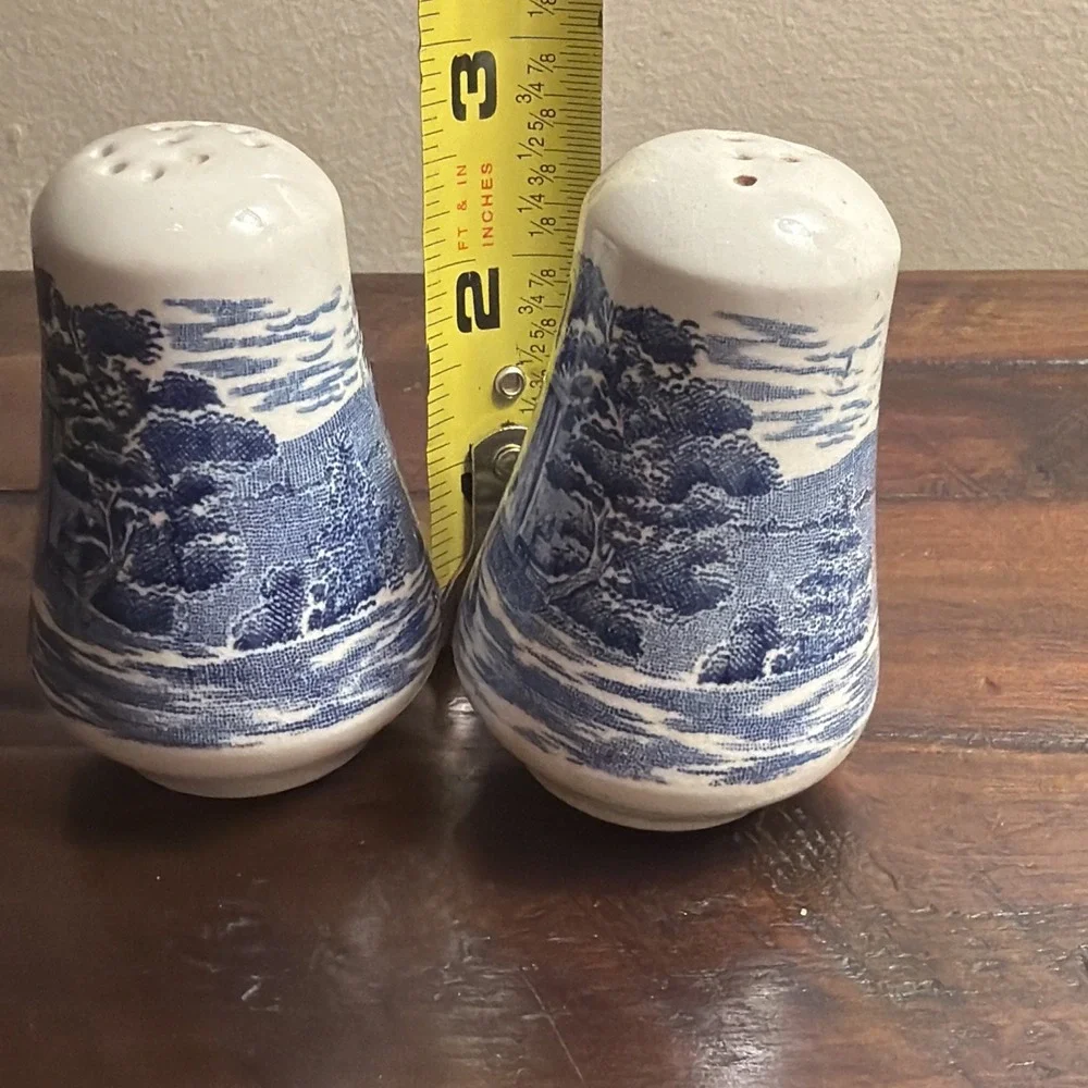 Vintage Staffordshire Liberty Blue Ironstone Salt & Pepper Shakers England
